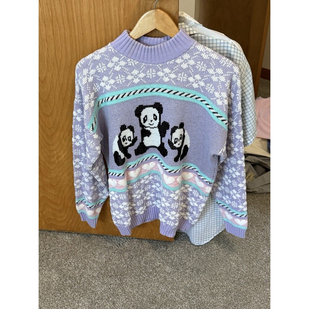Vintage Adele Knitwear Panda Sweater Large Pre-Loved Great condition 1980
